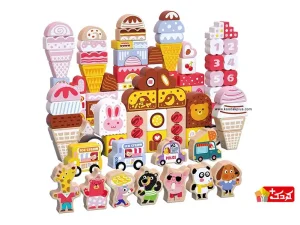 بازی آموزشی بریکس چوبی 116 تکه طرح بستنی مدل 1652