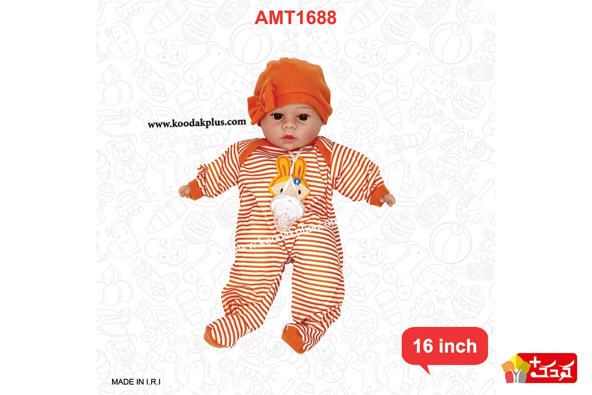 عروسک نوزاد دختر طرح سرامیک مناسب گروه سنی بالای 3 سال است