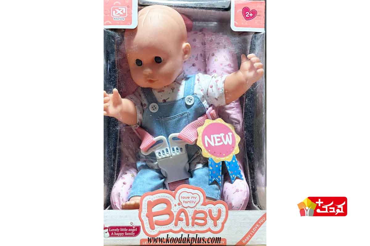 عروسک نوزاد کچل به همراه صندلی کودک