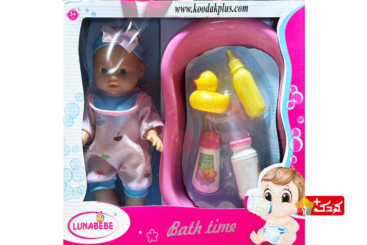 عروسک نوزاد کچل به همراه وان  با قیمت مناسب