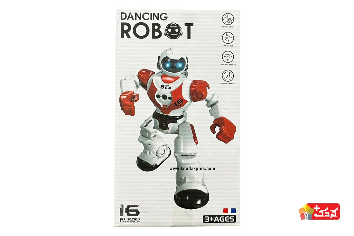ربات رقاص، موزیکال و چراغ دار مدل 29-606 برای بعد از 3 سالگی مناسب است.