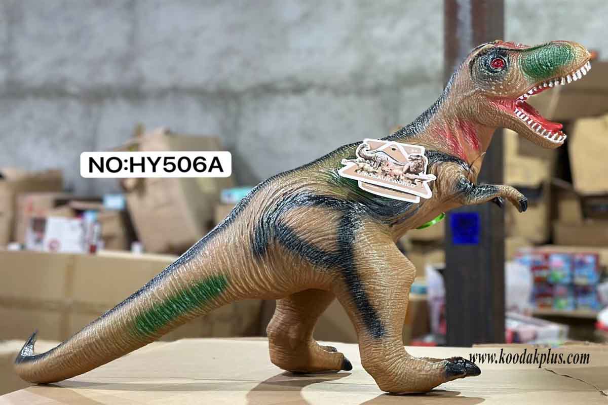 فیگور دایناسور اسباب بازی ولوسیراپتور دارای بدنه گوشتی نرم است
