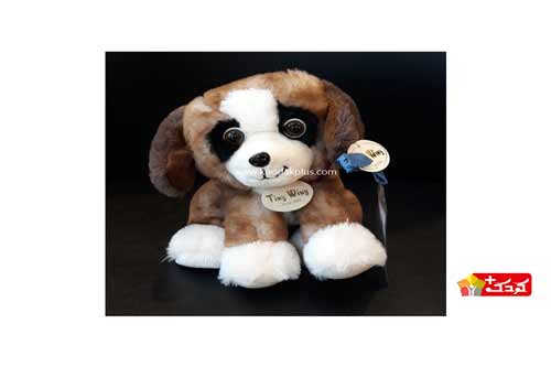 عروسک خزی سگ چشم تیله ای قابل شست شو می باشد