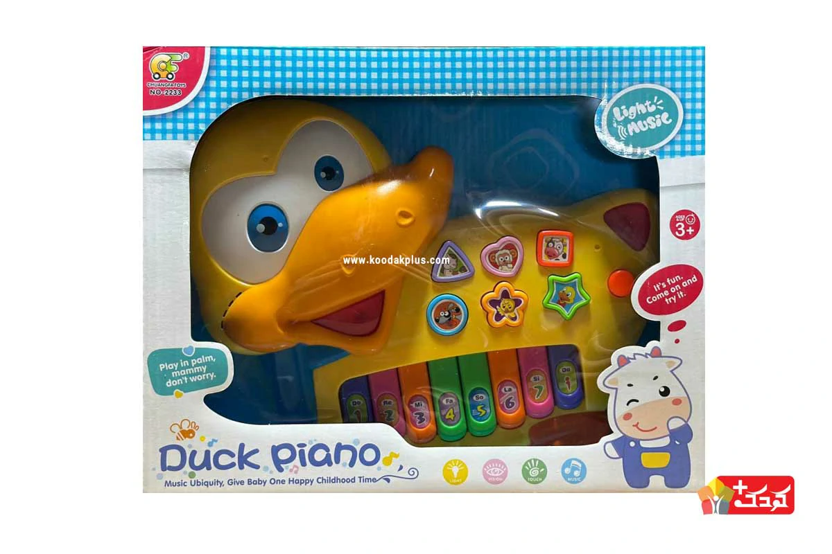 پیانو اسباب بازی طرح اردک مدل 2233 برای بعد از 3 سالگی مناسب است.