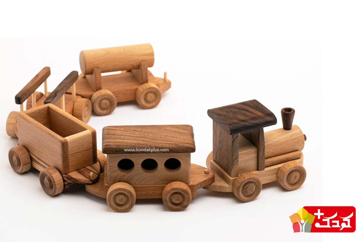 انواع قطار چوبی با قابلیت آموزشی و جای گذاری اشکال