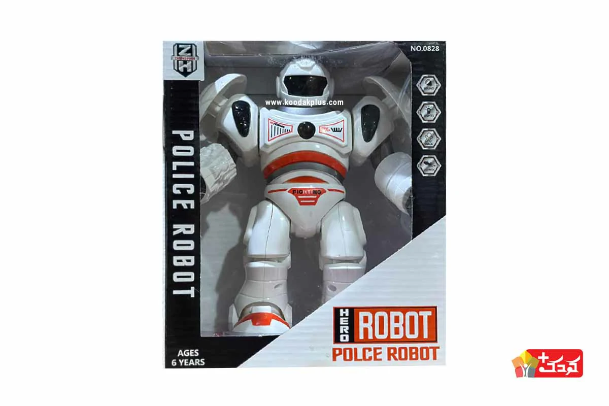 ربات پلیس راهرو موزیکال و تیر پرتابی مدل 0828 برای بعد از 6 سالگی مناسب است.