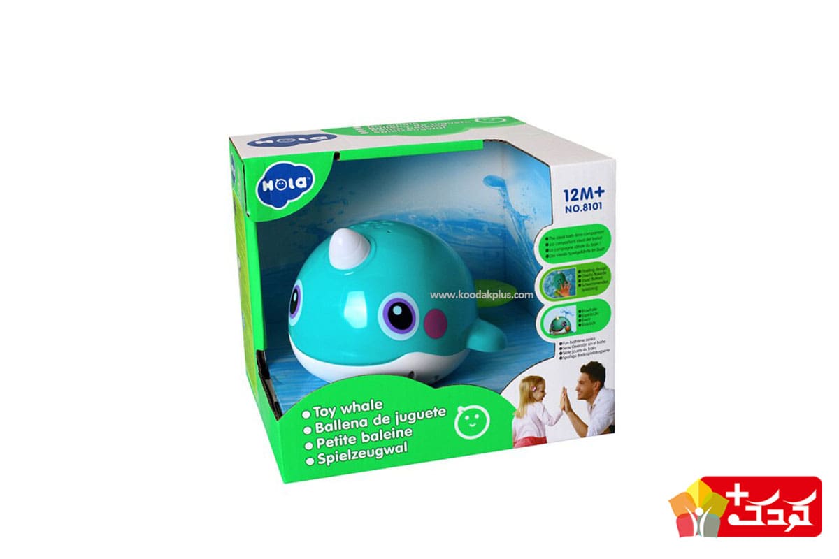 نهنگ حمام هولی تویز یک اسباب ازی بامزه برای کودکان یک سال و بالاتر است و مناسب برای سرگرم کردن کودک در هنگام حمام است.