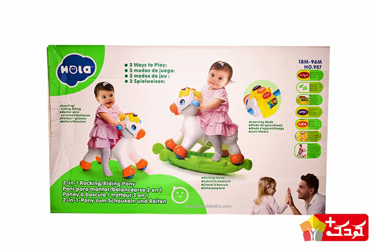 راکر کودک اسبی هولی تویز؛ یک وسیله مفید برای بازی و سرگرمی کودکان و آموزش حروف الفبا و اسم حیوانات به آنهاست.