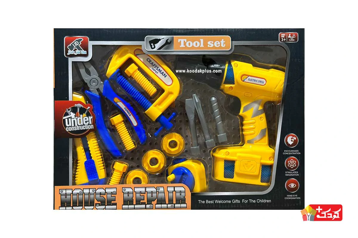 ست ابزار اسباب بازی همراه با دريل باتری خور مدل 7-6103B برای بعد از 3 سالگی مناسب است.