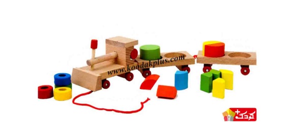 اسباب بازی چوبی قطار جایگذاری اشکال مدل Wooden Train geometric shapes تهیه شده از چوب های مرغوب