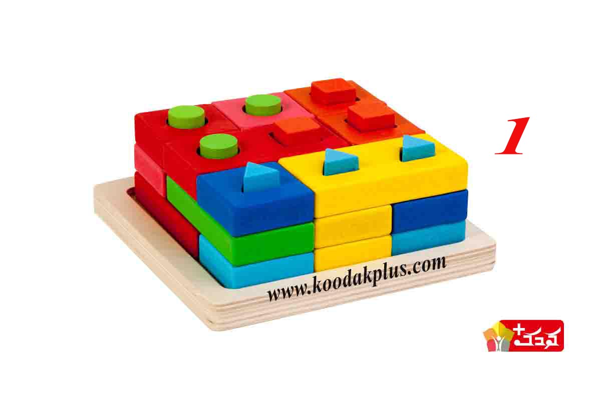 اسباب بازی چوبی جایگذاری اشکال مدل shape-matchingمناسب برای رشد خلاقیت