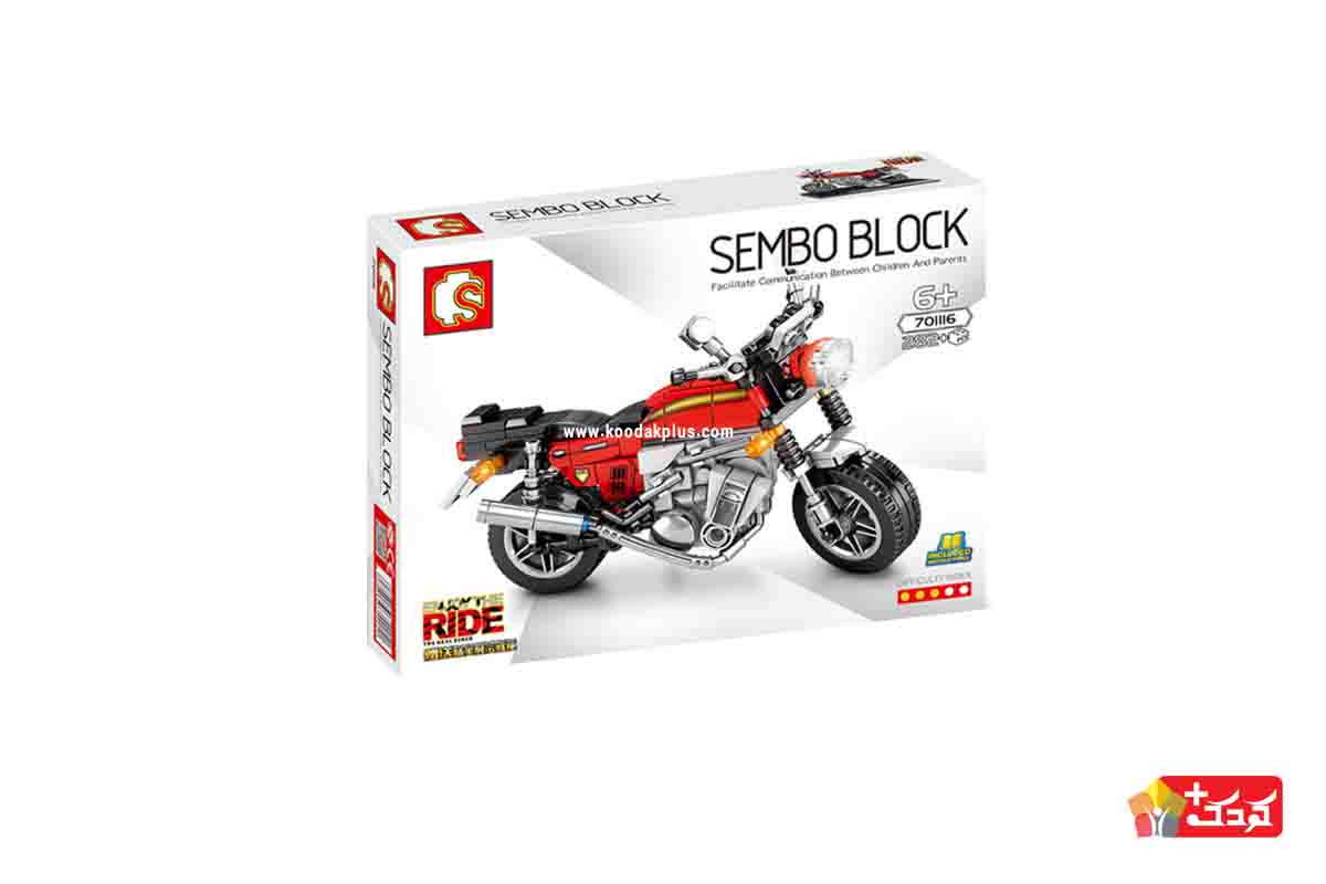 ساختنی موتور سیکلت سمبو بلاک مدل 701116؛ قطعه علاوه بر تقویت قدرت مهارت باعث به چالش کشیده شدن ذهن کودکان می گردد.