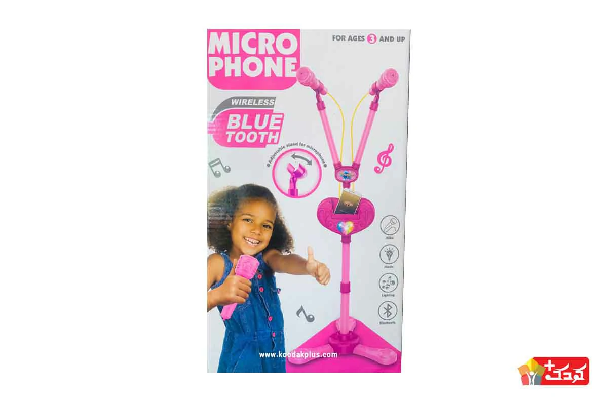 میکروفن پایه دار مدل 5015؛ یک اسباب بازی موزیکال است که کودک را تشویق به خوانندگی و رقص میکند.