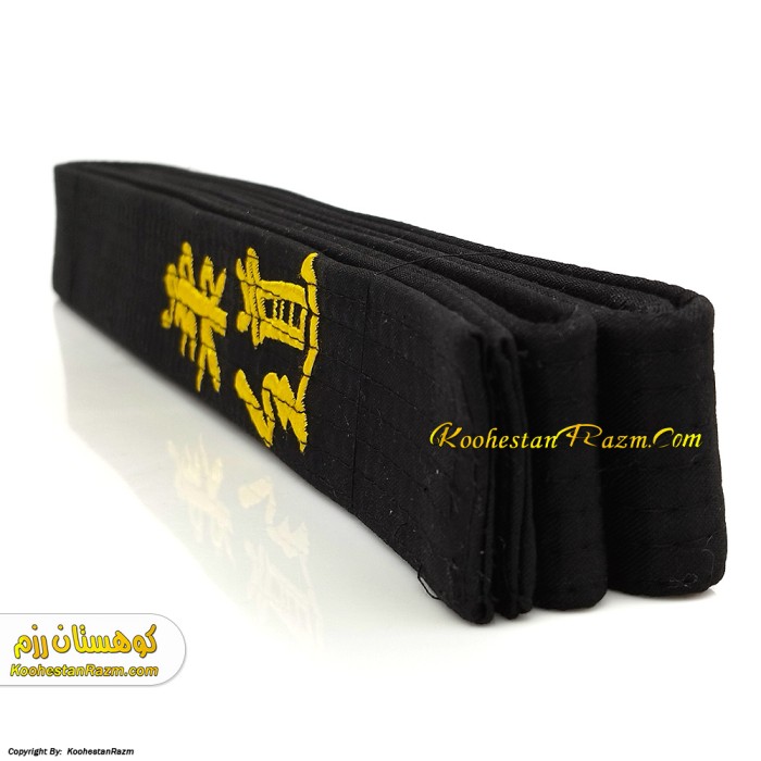 کمربند سیاه گلدوزی جودو