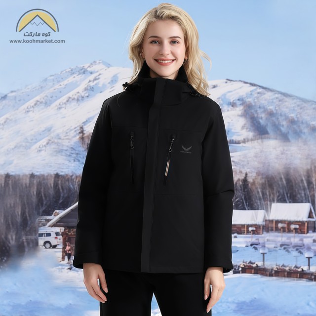 کاپشن دوپوش پر زنانه اسنوهاوک مدل Snow Hawk SN-68997