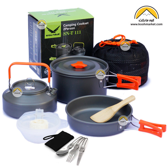 ست ظروف اسنوهاوک مدل Snow Hawk SNT 111 Plus (با دسته نارنجی رنگ)