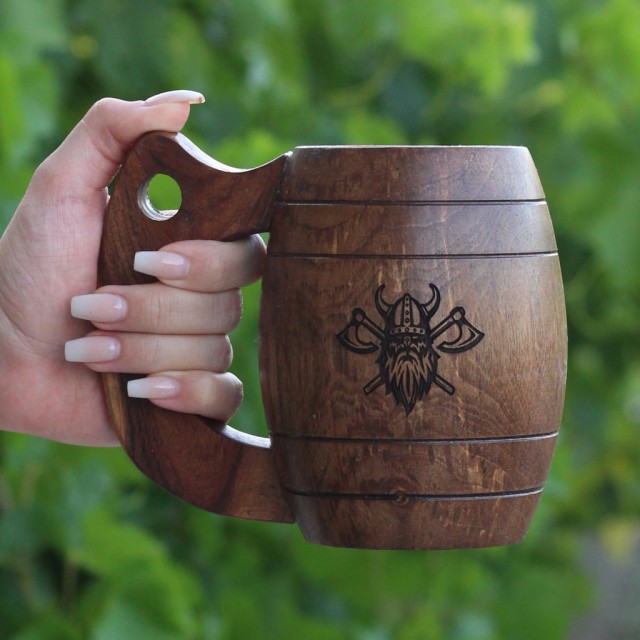 جاینت ماگ چوبی ( لیوان بشکه ای )  وایکینگ