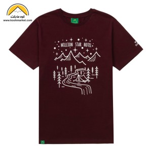 تیشرت آستین کوتاه W.U.T.S طرح Milion star hotel (رنگ زرشکی)
