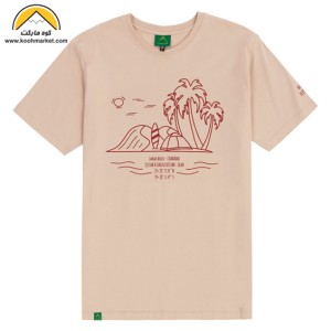 تیشرت آستین کوتاه W.U.T.S طرح DARAK BEACH (رنگ کرمی)
