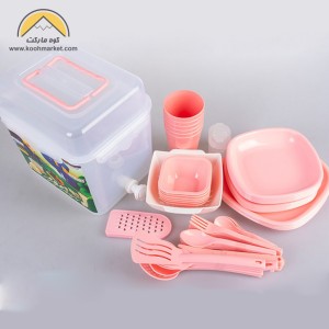 ست ظروف پلاستیکی 65 پارچه کاوه پلاست مدل لینا