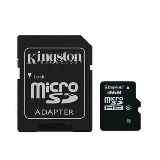 کارت حافظه کینگستون مدل SDHC NAND کلاس4 همراه با آداپتور- ظرفیت 4 گیگابایت