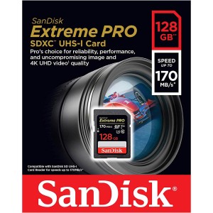 کارت حافظه سن دیسک Extreme PRO V30 SDXC UHS-I 170MB/s کلاس 10 ظرفیت 128 گیگابایت