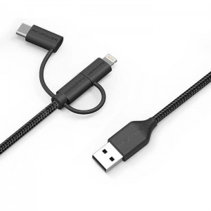 کابل تبدیل USB به لایتنینگ/ USB-C/ microUSB راو پاور RP-CB021 طول 1 متر