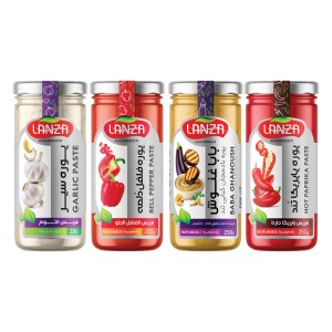 پوره سیر ، پوره فلفل دلمه ای ، پوره پاپریکا تند ، دیپ بابا غنوش