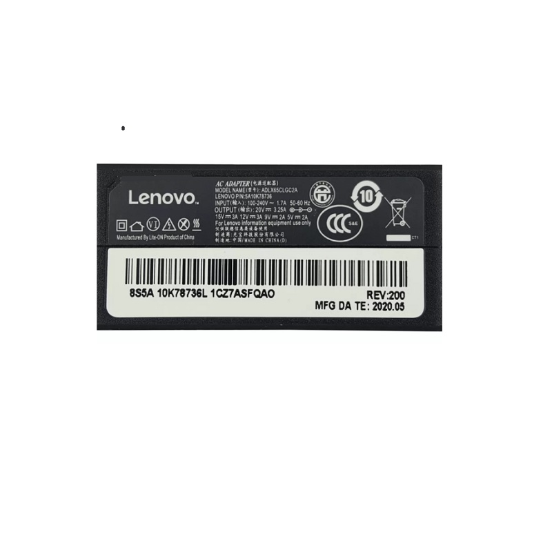 آداپتور لپ تاپ لنوو-مربعی Adaptor Laptop Lenovo 20V 3.25A Type C_ORG