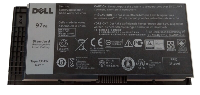 باتری لپ تاپ دل Precision M4700 FV993 مدل طرح اصلی