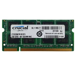 رم لپ تاپ 2 گیگ Crucial DDR2-667-5300 MHZ 1.8V