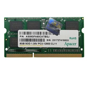 رم لپ تاپ 8 گیگ Apacer DDR3-PC3L-1600-12800 MHZ 1.35V