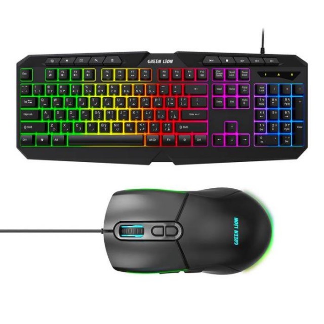 کیبورد و ماوس گیمینگ گرین لاین Green Lion GK-400 Gaming Keyboard + Mouse مدل GNGK4KKEYBK