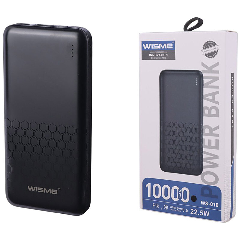 پاور بانک ویسمی WS-010 10.5W ظرفیت 10000 میلی آمپر ساعت