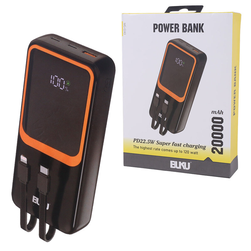 پاوربانک فست شارژ بوکو MG-G143 PD 22.5W ظرفیت 20000 میلی آمپر ساعت