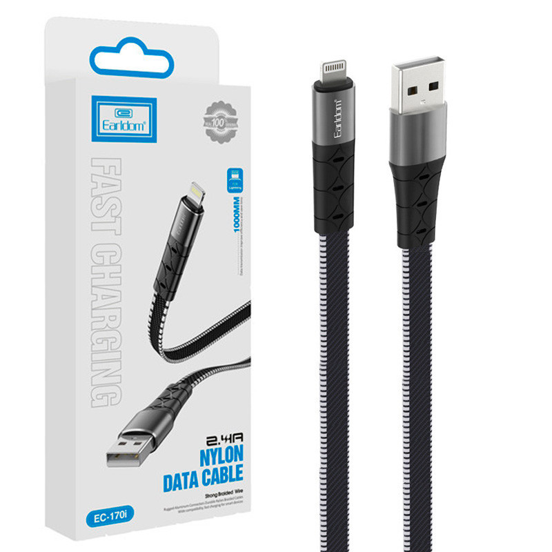 کابل لایتنینگ فست شارژ 2.4 آمپر ارلدام EC-170I طول 1 متر