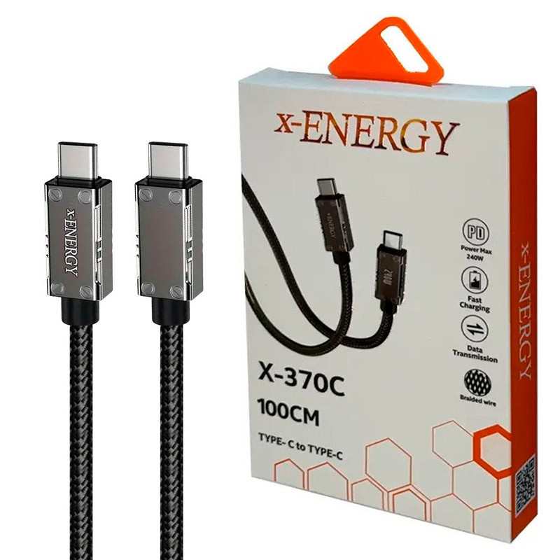 کابل دو سر تایپ سی فست شارژ 240 وات ایکس انرژی X-370C طول 1 متر