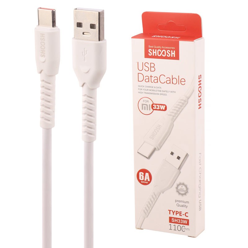 کابل تایپ سی فست شارژ 33 وات شوش SH33W طول 1.1 متر