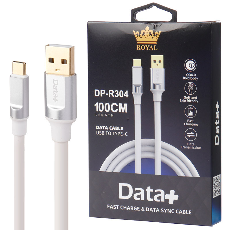 کابل تایپ سی فست شارژ 2.4 آمپر دیتا پلاس Royal DP-R304 طول 1 متر