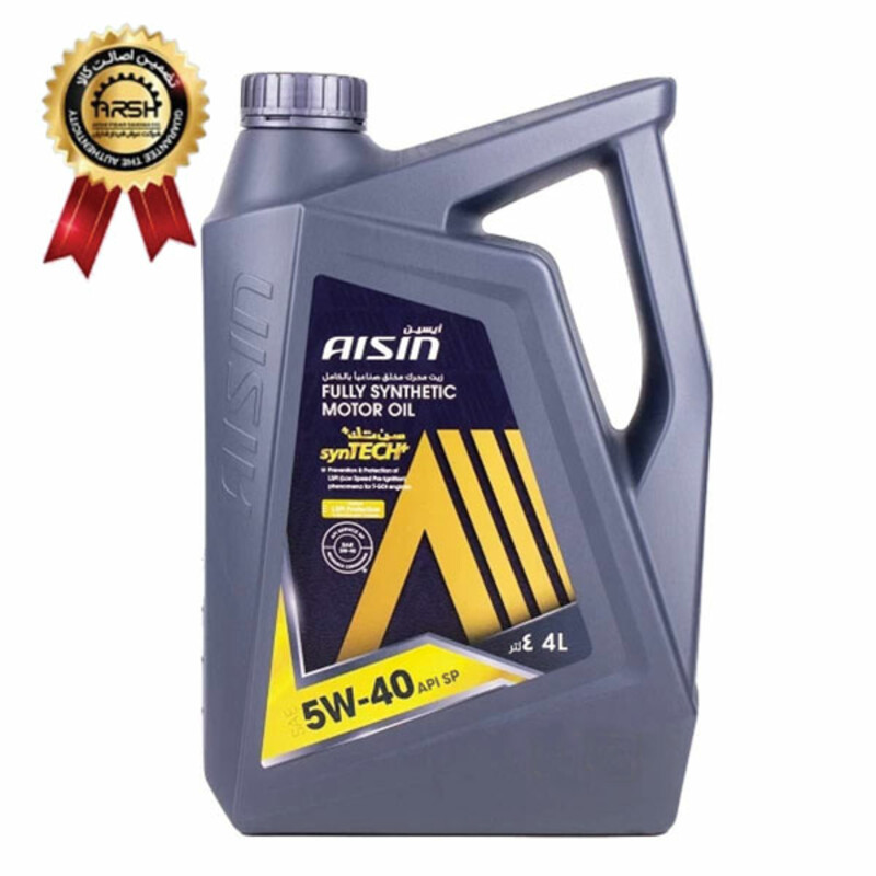 روغن موتور آیسین Aisin مدل SP حجم 4 لیتر (5W-40) ساخت کره برچسب دار
