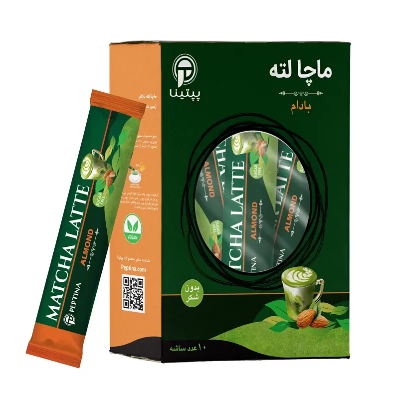 ماچا لته با پودر شیر بادام پپتینا بسته 500 گرمی