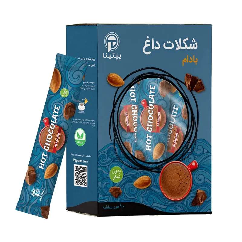 شکلات داغ با پودر شیر بادام پپتینا 10 ساشه 10 گرمی