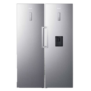 یخچال و فریزر دوقلو 40 فوت هایسنس مدل RS370S/FS270S، دارای نمایشگر و بدون برفک، با ارتفاع 186، پهنای 120 و عمق 67 سانتی‌متر، میزان مصرف انرژی A+، دارای 5 طبقه در یخچال و 5 کشو در فریزر، دارای سیستم نوفراست
