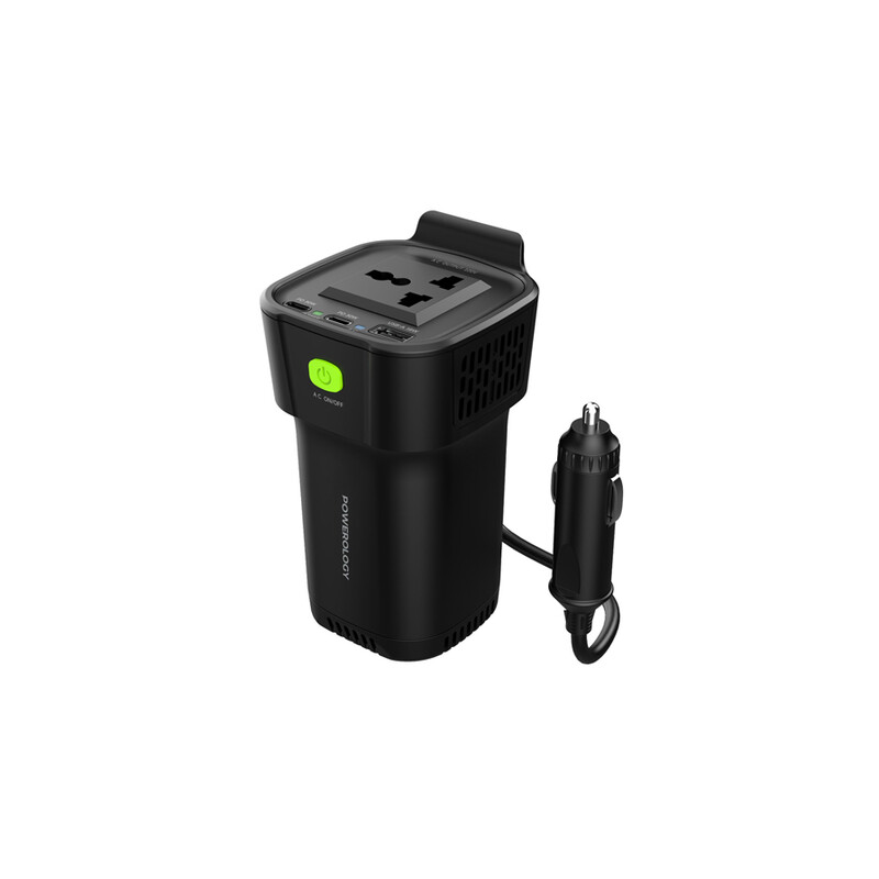 تبدیل برق خودرو پاورولوژی مدل220w powerology CUP HOLDER POWER INVERTER توان150 W