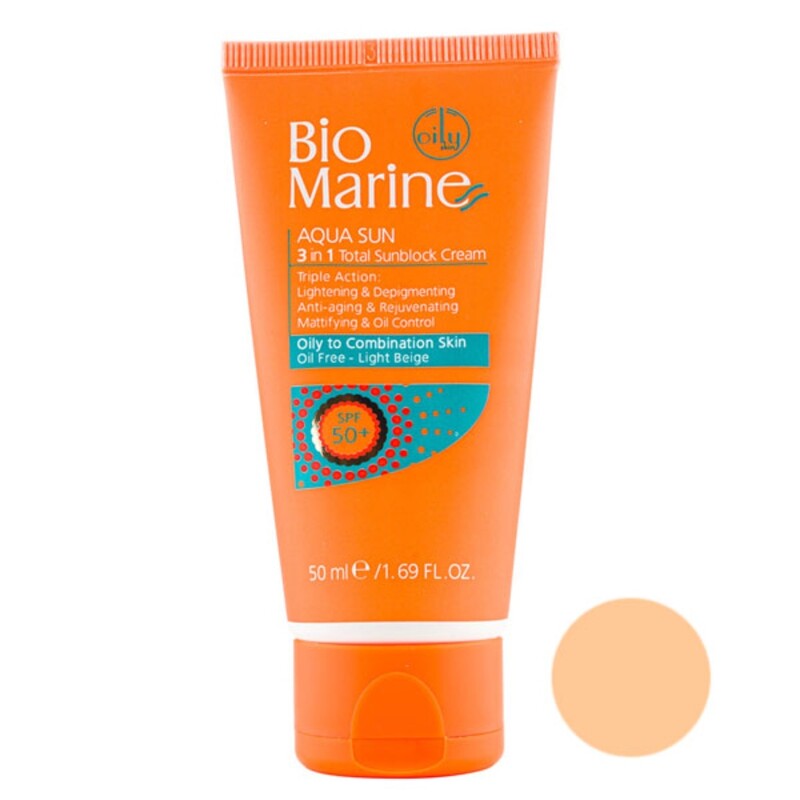 کرم ضد آفتاب رنگی بایومارین پوست چرب SPF50