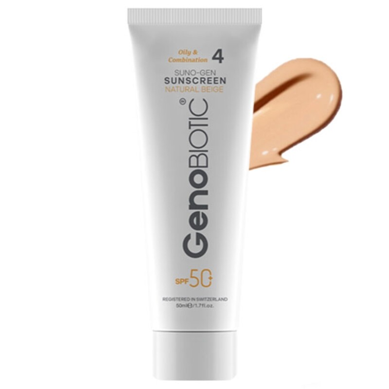 ضد آفتاب رنگی ژنوبایوتیک SPF50 پوست چرب