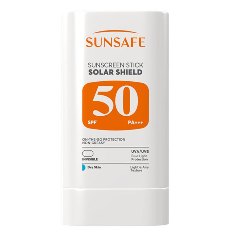 ضد آفتاب استیکی سولار شیلد سان سیف SPF50 مناسب پوست خشک‎