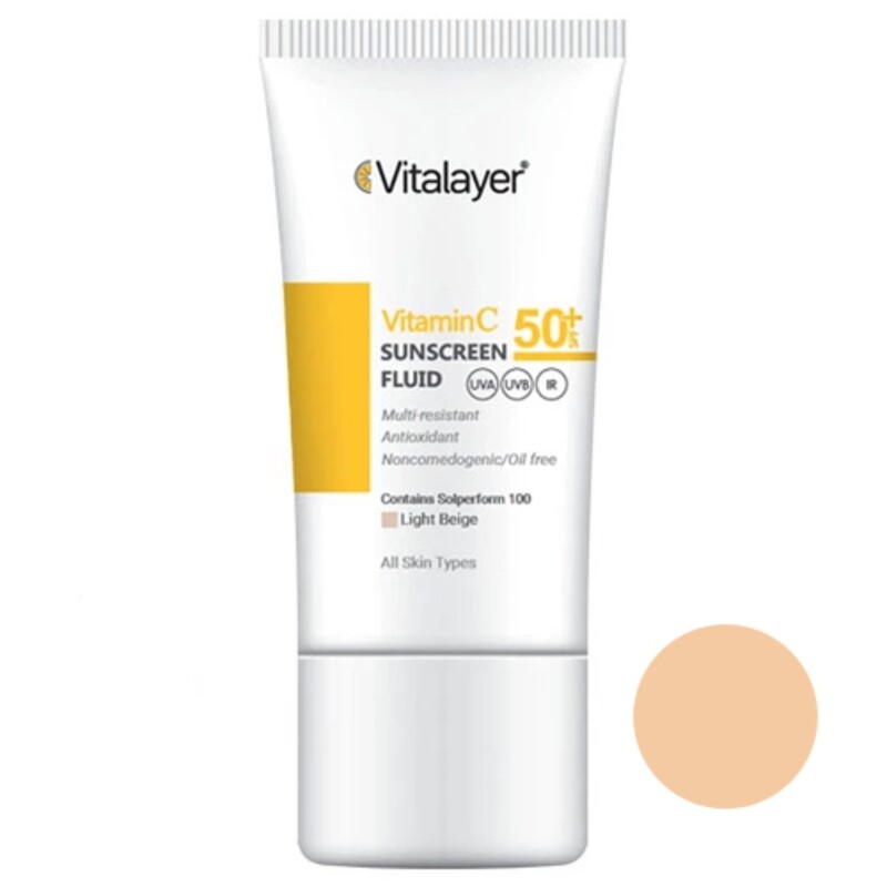 فلوئید ضد آفتاب رنگی ویتامین سی SPF50 ویتالیر