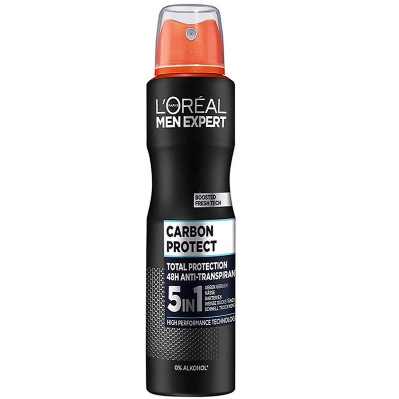 اسپری ضد تعریق مردانه 48 ساعته 5 در 1 لورال 250ml Carbon Protect