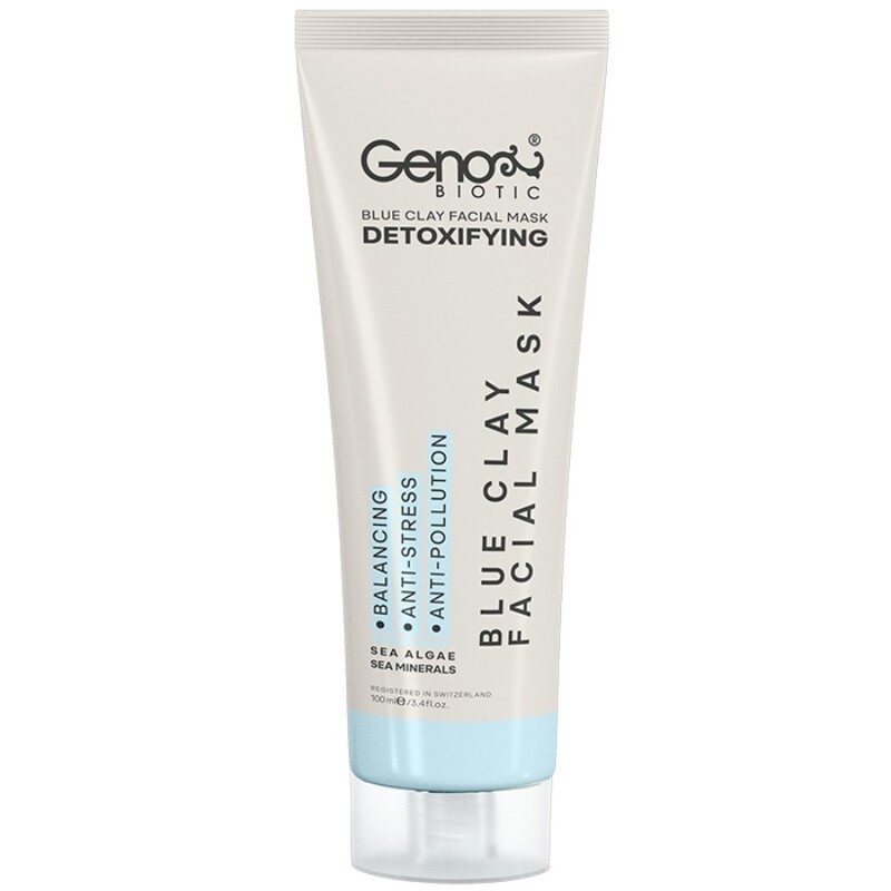 ماسک خاک رس آبی صورت و گردن ژنوبایوتیک 100ml